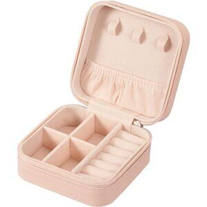 Small Jewelry Box, Travel Portable Jewelry Case for Ring, Pendant, Earring -Pink